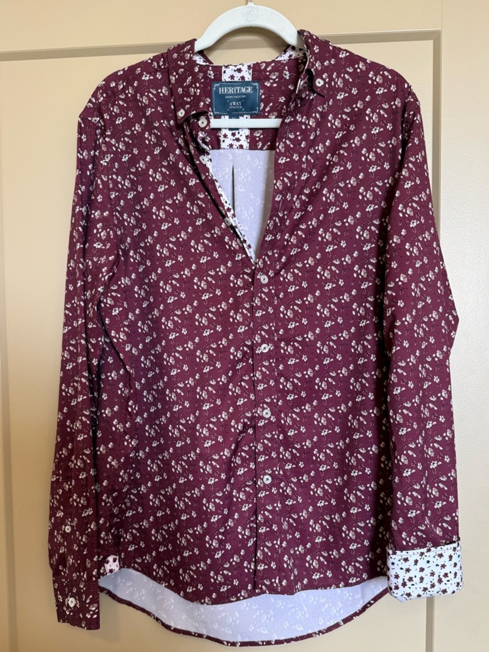 Heritage Maroon Floral Button-Up Shirt